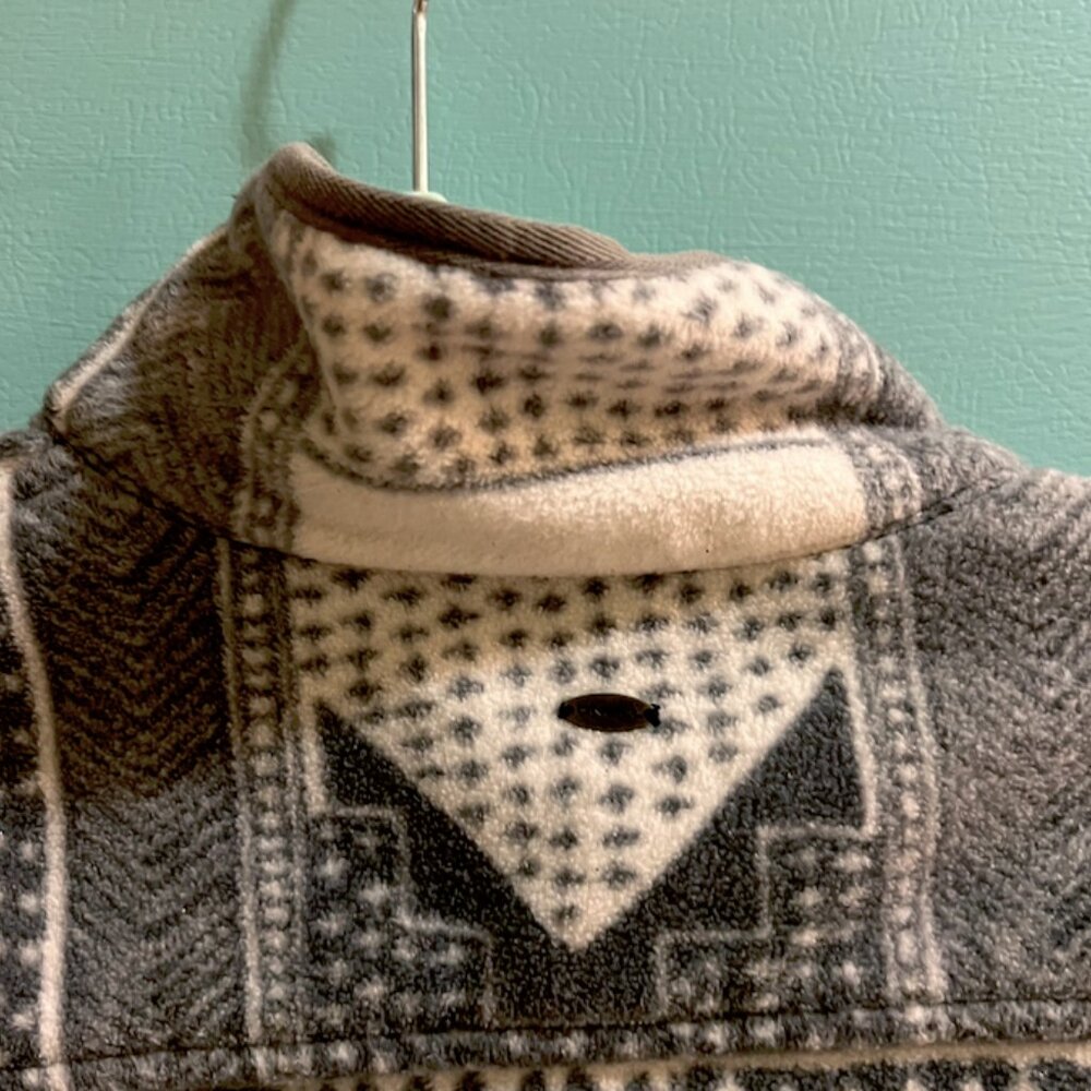 O'Neill Quarter Button Pullover Patterned Fleece Sweater - Picture 7 of 9